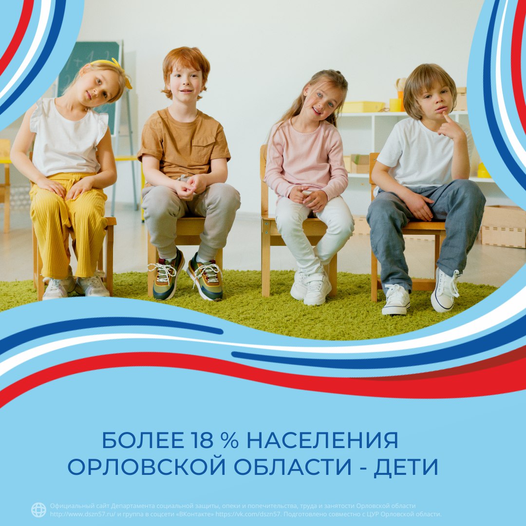 Более 18% населения Орловской области - дети