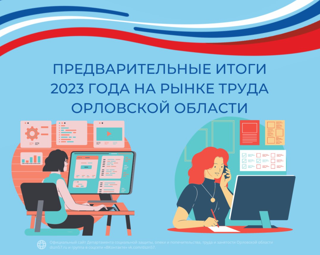 Предварительные итоги 2023 года на рынке труда Орловской области Предварительные итоги 2023 года на рынке труда Орловской области
