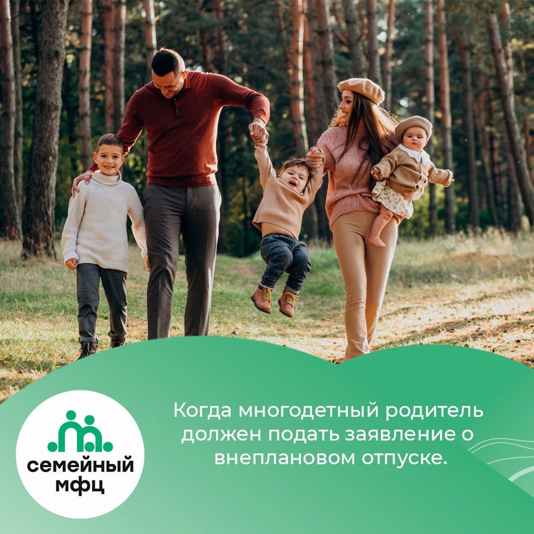 Когда многодетный родитель должен подать заявление о внеплановом отпуске