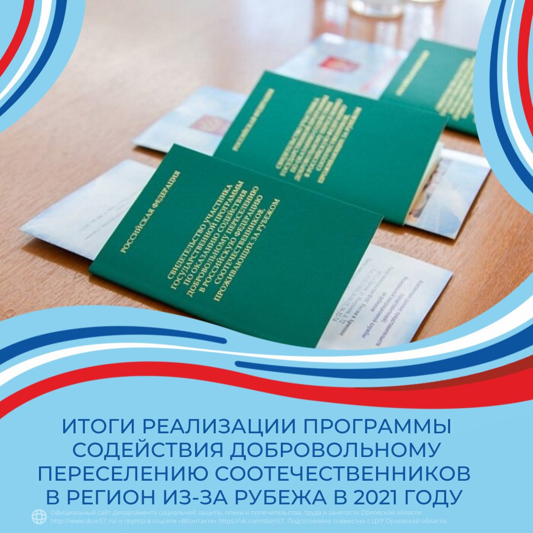 Итоги реализации программы содействия добровольному переселению соотечественников в регион из-за рубежа в 2021 году