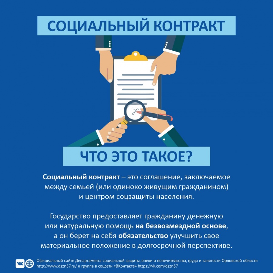 Жители Орловской области могут заключить соцконтракт и получить безвозмездную помощь от государства Жители Орловской области могут заключить соцконтракт и получить безвозмездную помощь от государства